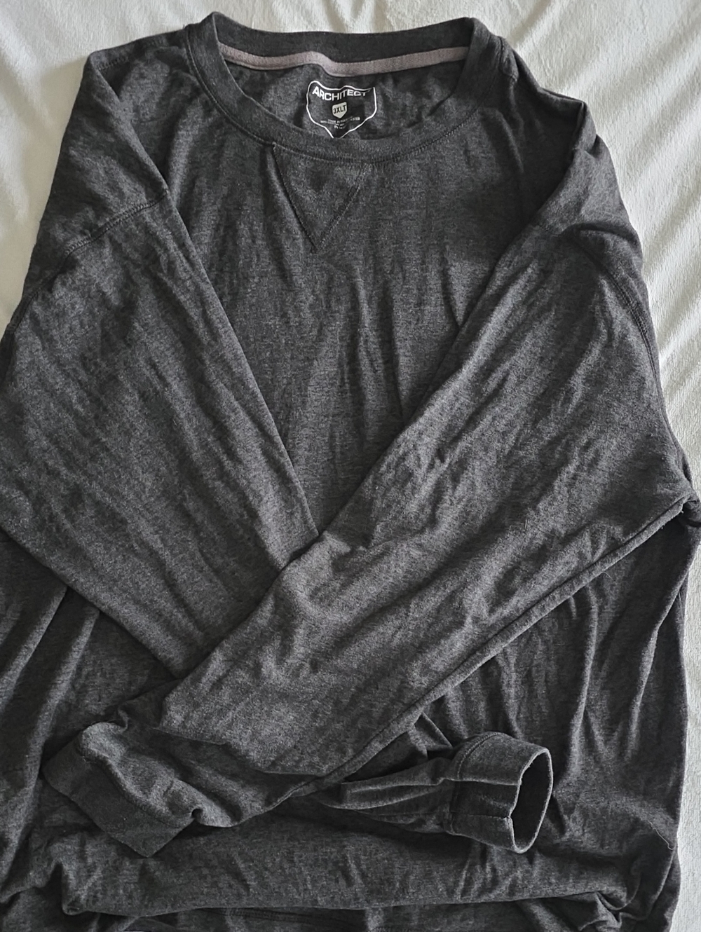 Architect Men's Long Sleeve Crewneck Shirt - Charcoal Gray